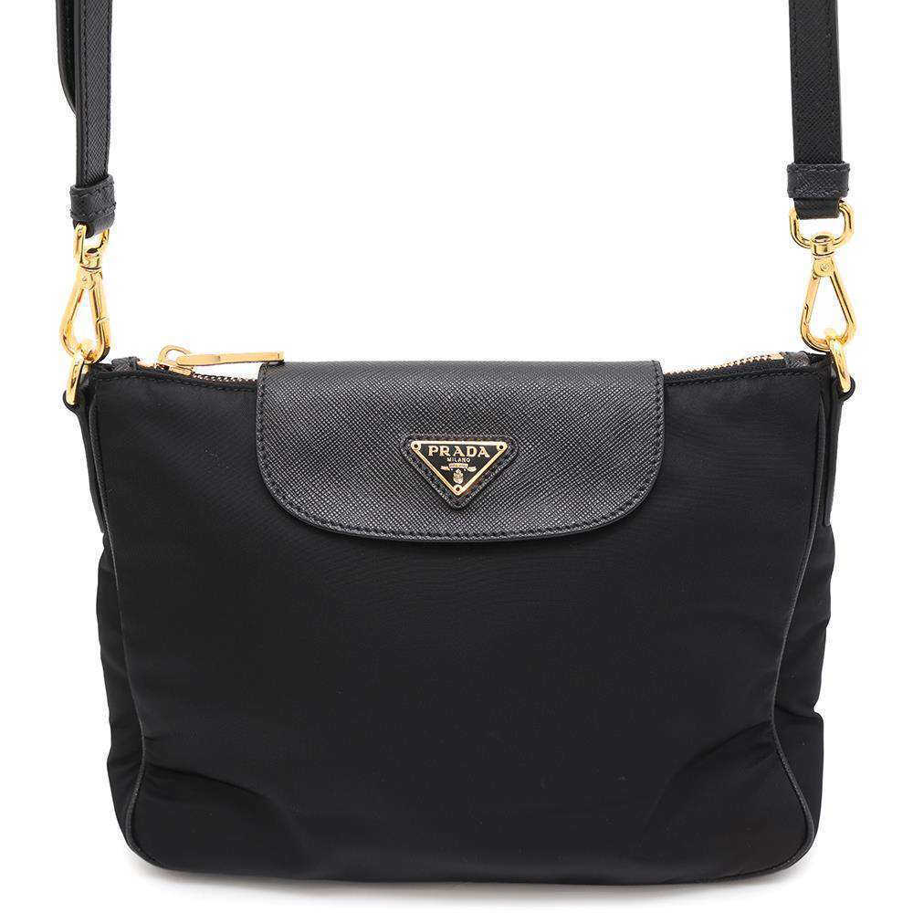 Prada Shoulder Bag Triangle Logo Black